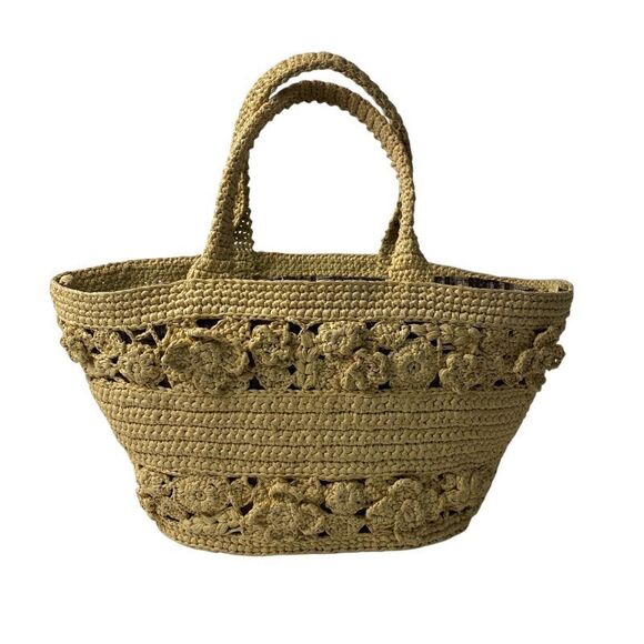 List Price: 800000 DIOR Women's Pannier Chapeau Basket Bag Raffia 2way Shoulder - Picture 4 of 10